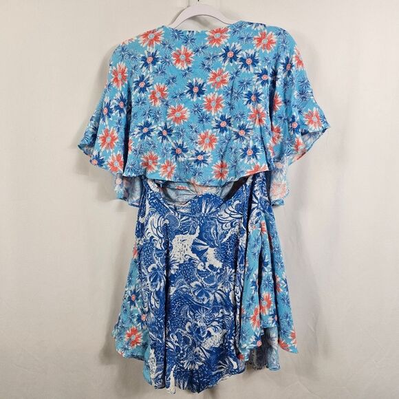 Free People Dark Star Cutout Dress in Blue Floral - Size S - Picture 7 of 11